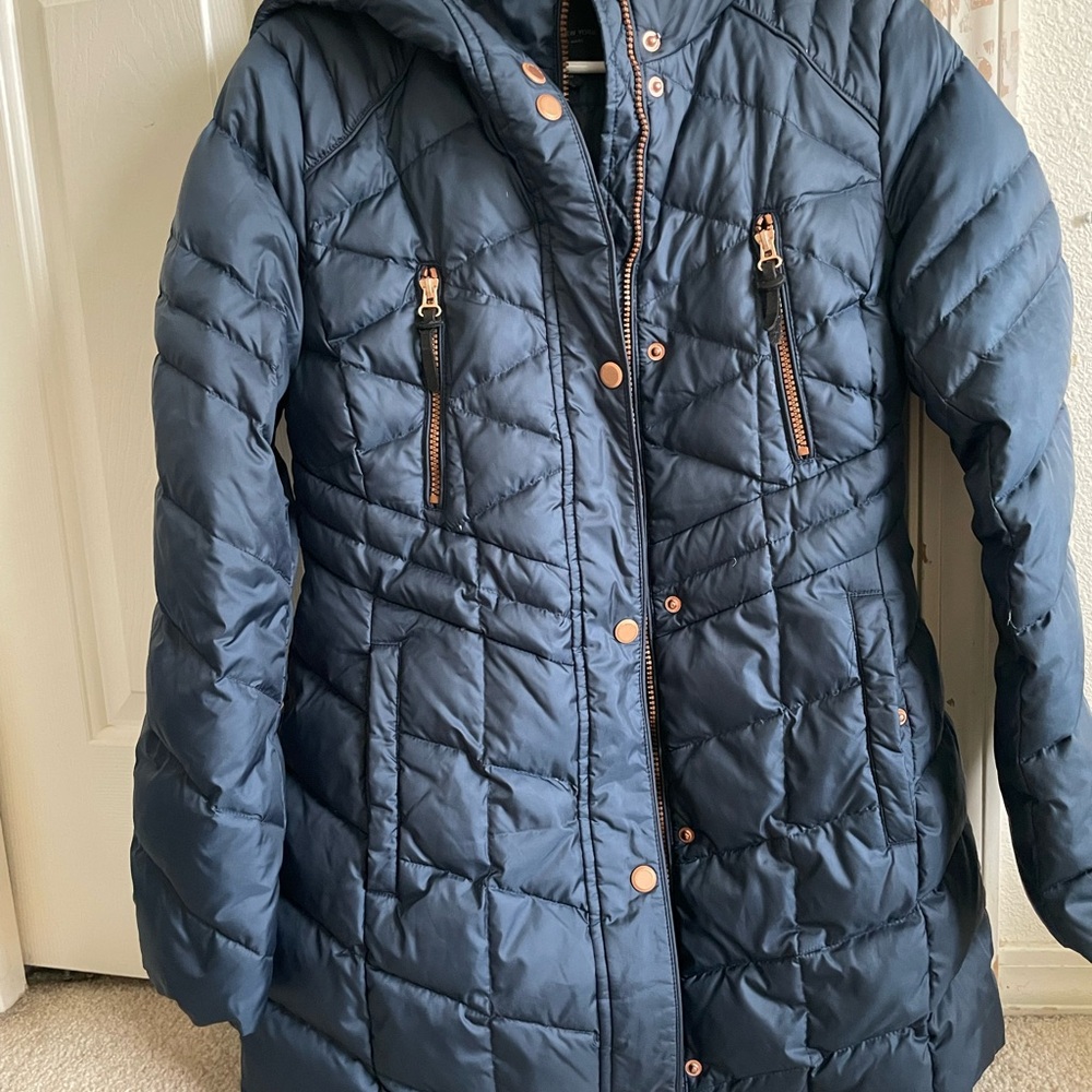 Marc New York Blue Puffer Jacket with Quilted Design SIZE S